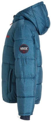 Levis Levi's Kids gewatteerde winterjas van gerecycled polyester blauw Effen 164 - Foto 7