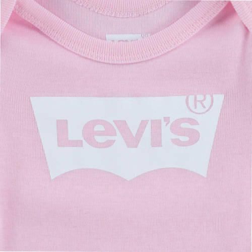 Levis Levi's Kids giftset Classic Batwing met romper roze wit Katoen Ronde hals 6-12 mnd - Foto 9