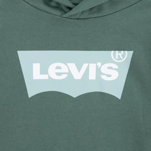 Levis Levi's Kids hoodie BATWING met logo donkergroen Sweater Logo 140