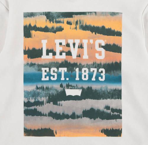 Levis Levi's Kids hoodie met printopdruk beige multi Sweater Printopdruk 116
