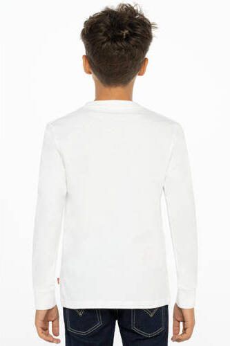 Levis Levi's Kids longsleeve Batwing met logo wit Jongens Katoen Ronde hals Logo 152