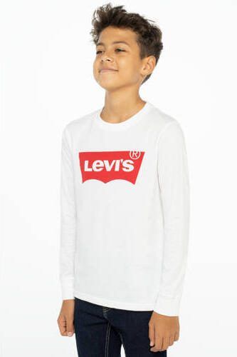 Levis Levi's Kids longsleeve Batwing met logo wit Jongens Katoen Ronde hals Logo 152 - Foto 3