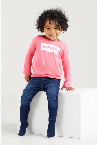 Levis Levi's Kids longsleeve Logo met logo fuchsia Roze Meisjes Katoen Ronde hals 92 - Foto 2