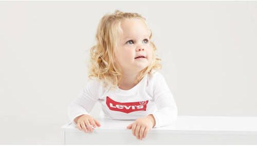 Levis Levi's Kids longsleeve Logo met logo wit Meisjes Katoen Ronde hals Logo 92 - Foto 5