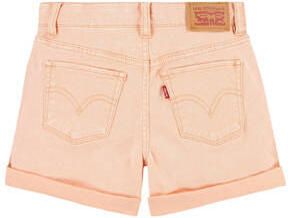 Levis Levi's Kids mom denim short coral sands Korte broek Oranje Meisjes Stretchdenim 116