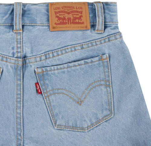 Levis Levi's Kids mom denim short dewy morning Korte broek Blauw Effen 140