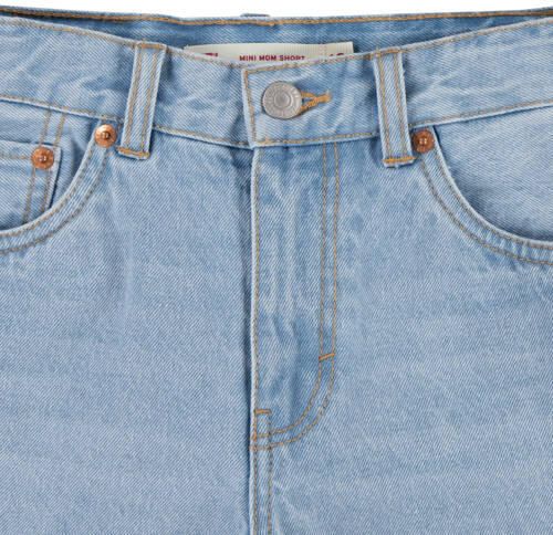 Levis Levi's Kids mom denim short dewy morning Korte broek Blauw Effen 140 - Foto 2