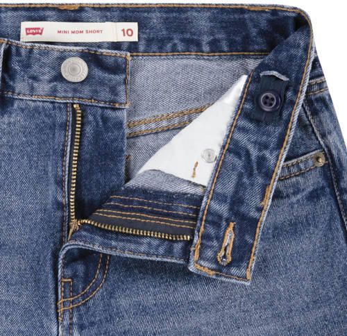 Levis Levi's Kids mom denim short pinky promise Korte broek Blauw Effen 128 - Foto 3
