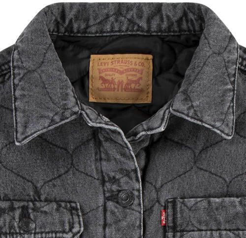 Levis Levi's Kids quilted spijkerjas QUILTED TRUCKER far away Grijs Meisjes Denim Klassieke kraag 116 - Foto 2