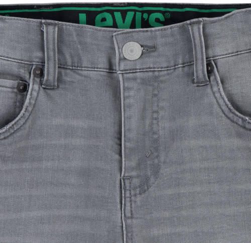 Levis Levi's Kids slim fit denim short graphite pencil Korte broek Grijs Jongens Stretchdenim 140