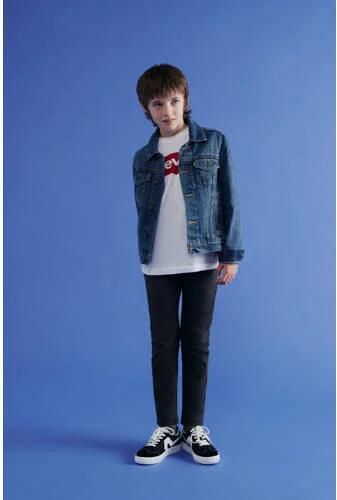 Levis Levi's Kids spijkerjas bristol Blauw Jongens Katoen Klassieke kraag Effen 116 - Foto 2