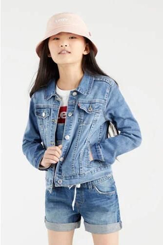 Levis Levi's Kids spijkerjas matter of fact Blauw Meisjes Stretchdenim Klassieke kraag 158 - Foto 5