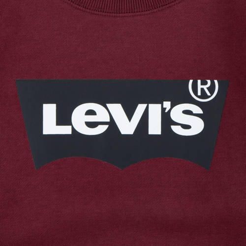 Levis Levi's Kids sweater Batwing met logo chocoladebruin Logo 140