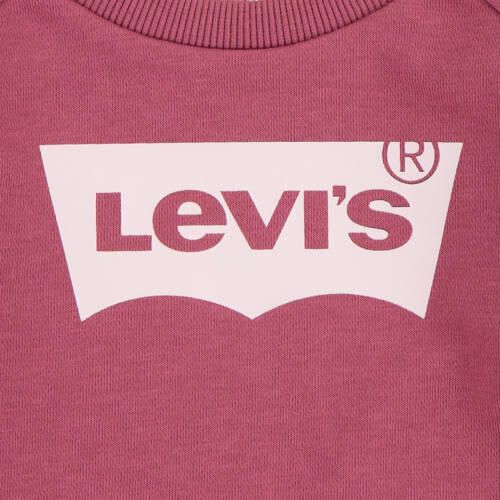 Levis Levi's Kids sweater Batwing met logo donkerroze Logo 140