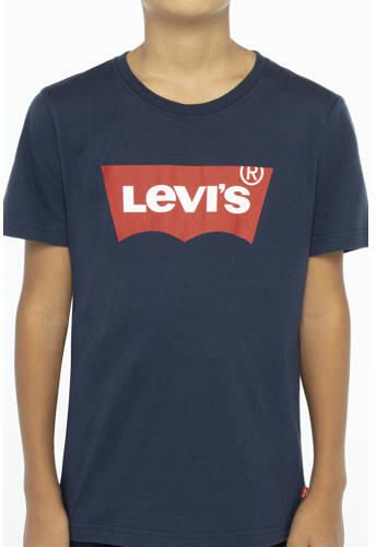 Levis Levi's Kids T-shirt Batwing met logo donkerblauw Jongens Katoen Ronde hals 140 - Foto 2