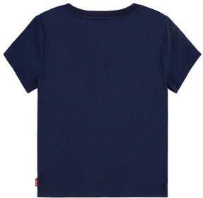 Levis Levi's Kids T-shirt BATWING met logo donkerblauw roze Meisjes Katoen Ronde hals 152