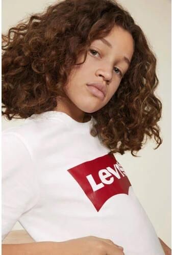 Levis Levi's Kids T-shirt Batwing met logo wit Katoen Ronde hals Logo 140 - Foto 4