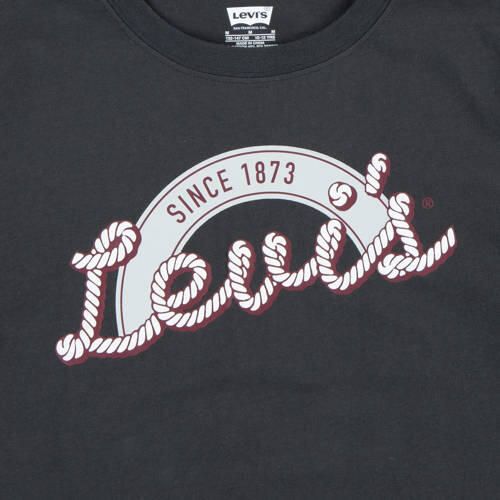 Levis Levi's Kids T-shirt HOWDY met logo zwart Jongens Katoen Ronde hals Logo 116