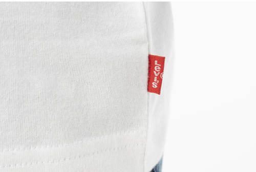 Levis Levi's Kids T-shirt met logo wit blauw rood Jongens Katoen Ronde hals Logo 128