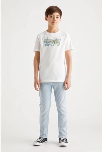 Levis Levi's Kids T-shirt met logo wit groen Jongens Biologisch katoen Ronde hals 116 - Foto 2