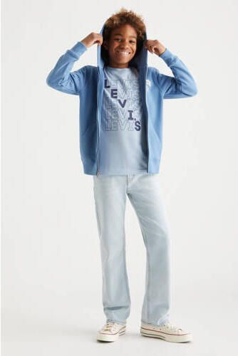 Levis Levi's Kids T-shirt met logo zachtblauw Jongens Biologisch katoen Ronde hals 116