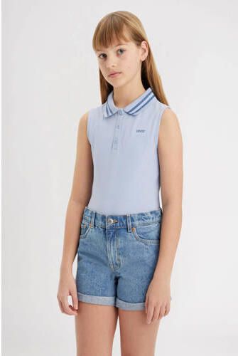 Levis Levi's Kids top lichtblauw Meisjes Katoen Polokraag Effen 164 - Foto 2