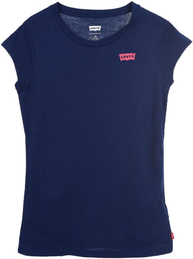 Levis Levi's Kids basic T-shirt Batwing donkerblauw Meisjes Katoen Ronde hals 164