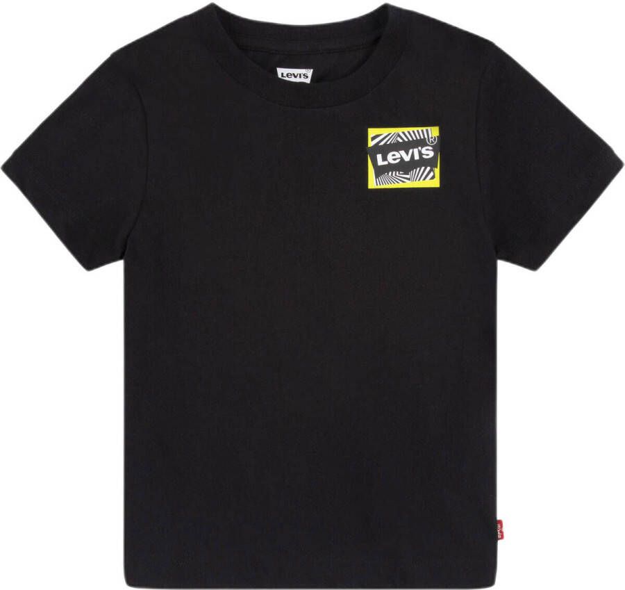 Levi's Kids T-shirt Illusion van biologisch katoen zwart
