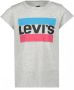 Levis Levi's Kids T-shirt met logo grijs melange roze blauw Meisjes Jersey Ronde hals 158-164 - Thumbnail 2