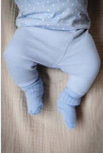 LEVV baby regular fit broek LNOVINOS van katoen zachtblauw Effen 56