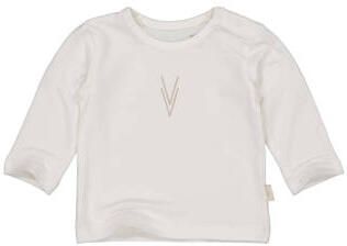 LEVV basic longsleeve met printopdruk offwhite Wit Stretchkatoen Ronde hals