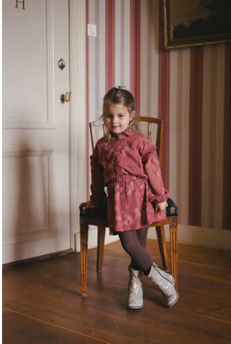 LEVV blouse met ruches en print terra Oranje Meisjes Polyester Klassieke kraag - Foto 2