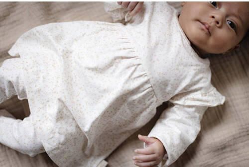 LEVV gebloemde baby jurk LNELLANOS ecru zand Meisjes Stretchkatoen Ronde hals 44 - Foto 3