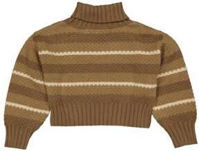 LEVV gestreepte trui FIZA bruin beige Multi Meisjes Acryl Capuchon Streep 116 - Foto 3