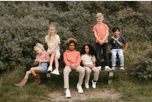 LEVV hoodie KOENL oranje Sweater Jongens Katoen Capuchon Effen 116