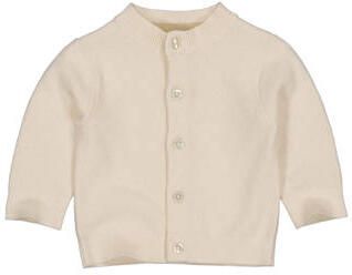 LEVV baby fijngebreid vest LNORRENOS van katoen offwhite Wit Effen 44