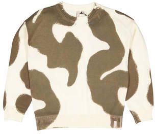 LEVV katoenen sweater met print taupe Bruin All over print