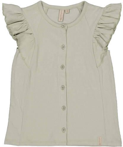 LEVV Little blousetop grijs Meisjes Stretchkatoen Ronde hals Effen