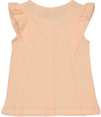 LEVV Little blousetop oranje met textuur Meisjes Katoen Ronde hals Effen - Foto 2