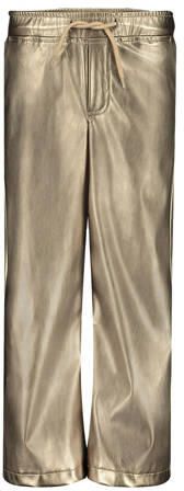 LEVV Little imitatieleren regular casual broek goud Meisjes Imitatieleer