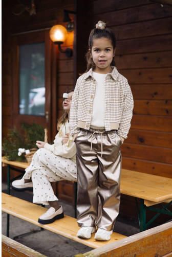 LEVV Little imitatieleren regular casual broek goud Meisjes Imitatieleer - Foto 2