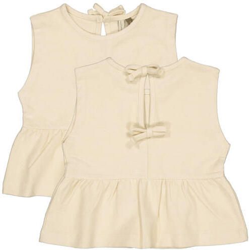 LEVV Little mouwloze top beige Meisjes Katoen Ronde hals Effen