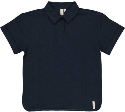 LEVV Little polo donkerblauw Jongens Viscose Polokraag Effen