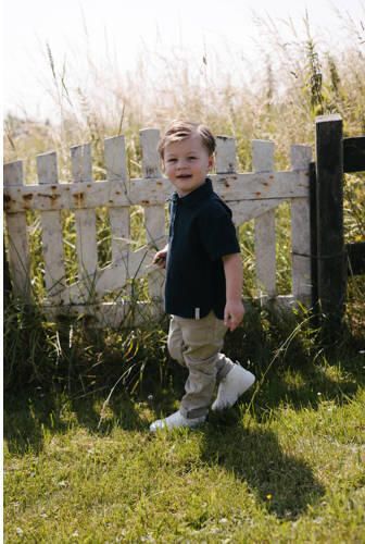LEVV Little polo donkerblauw Jongens Viscose Polokraag Effen - Foto 2