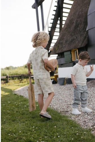 LEVV Little polo met print zand Beige Jongens Viscose Polokraag All over print - Foto 3