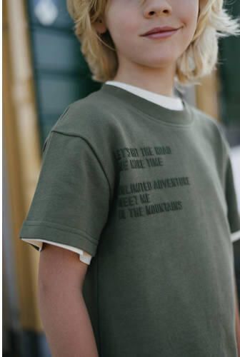 LEVV Little T-shirt groen Jongens Katoen Ronde hals Tekst - Foto 2