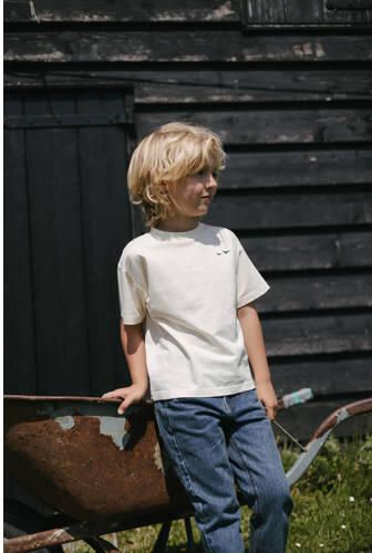 LEVV Little T-shirt met backprint ecru Jongens Katoen Ronde hals Backprint - Foto 3