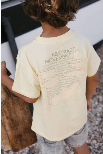 LEVV Little T-shirt met backprint lichtgeel Jongens Stretchkatoen Ronde hals - Foto 2