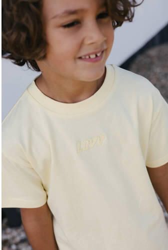 LEVV Little T-shirt met backprint lichtgeel Jongens Stretchkatoen Ronde hals - Foto 3