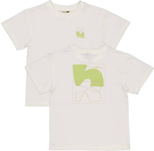 LEVV Little T-shirt met backprint wit Jongens Stretchkatoen Ronde hals